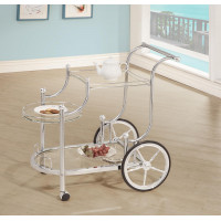 Coaster Furniture 910076 3-tier Serving Cart Chrome and Clear